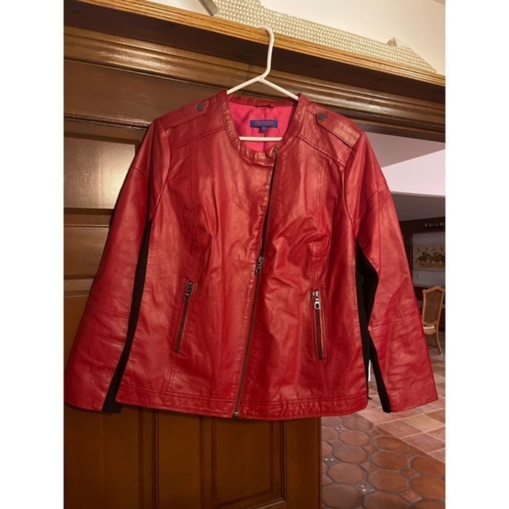 Twiggy of London leather moto jacket size 1x